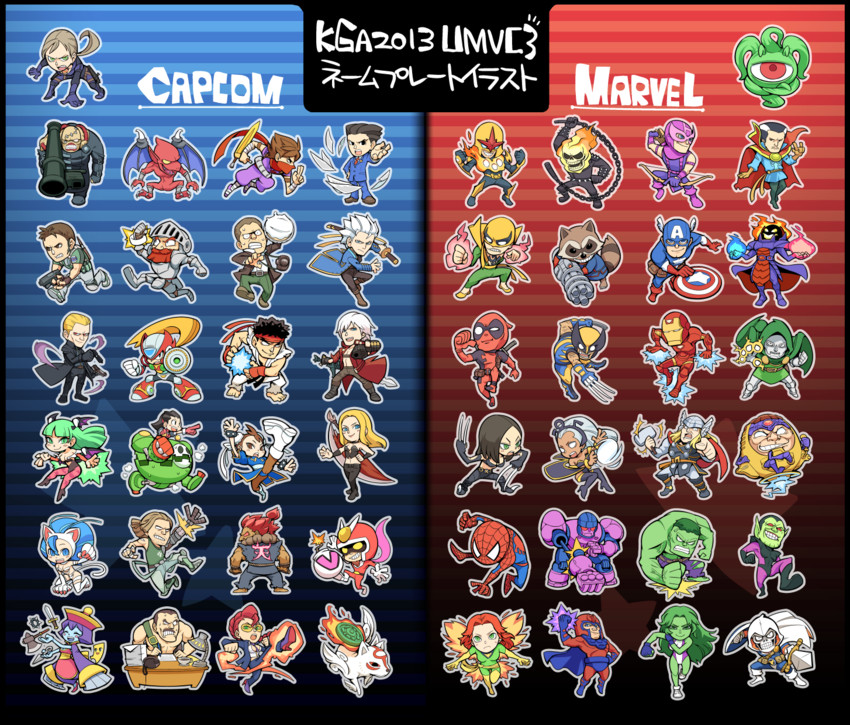 chun-li, morrigan aensland, zero, ryu, dante, and 49 more (street fighter and 28 more) drawn by hounori