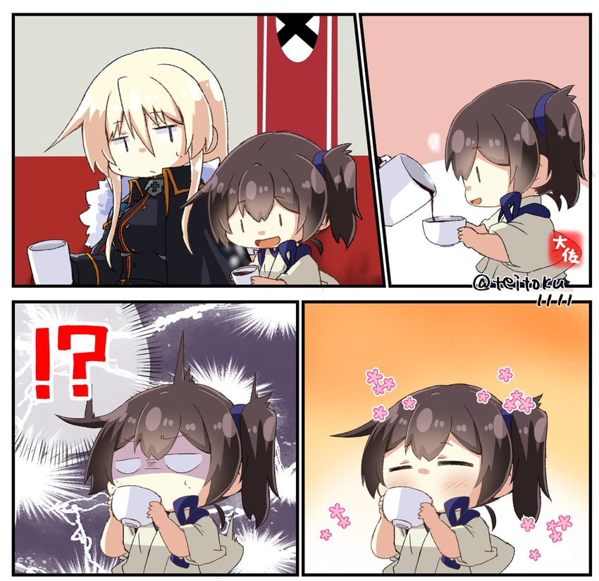 kaga, bismarck, and bismarck zwei (kantai collection and 1 more) drawn by taisa_(kari)