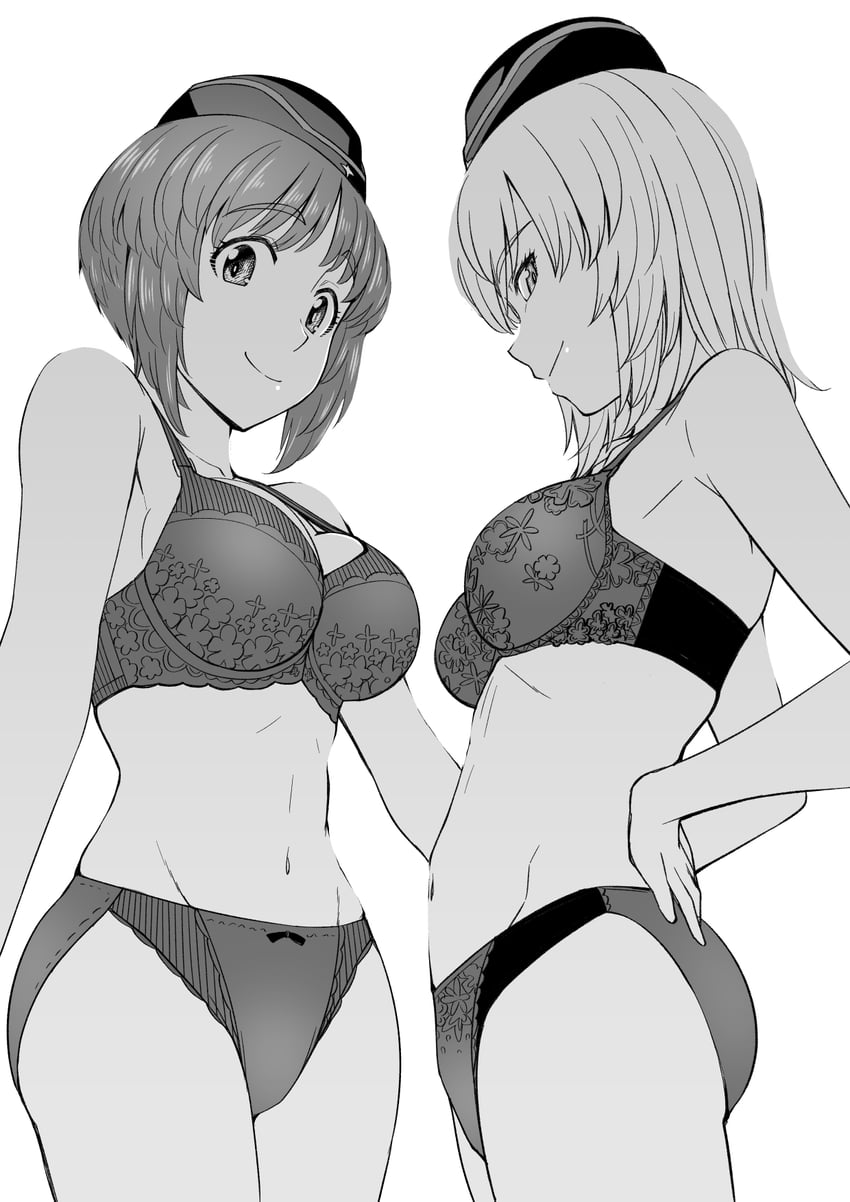 nishizumi miho and itsumi erika (girls und panzer) drawn by sutahiro_(donta)