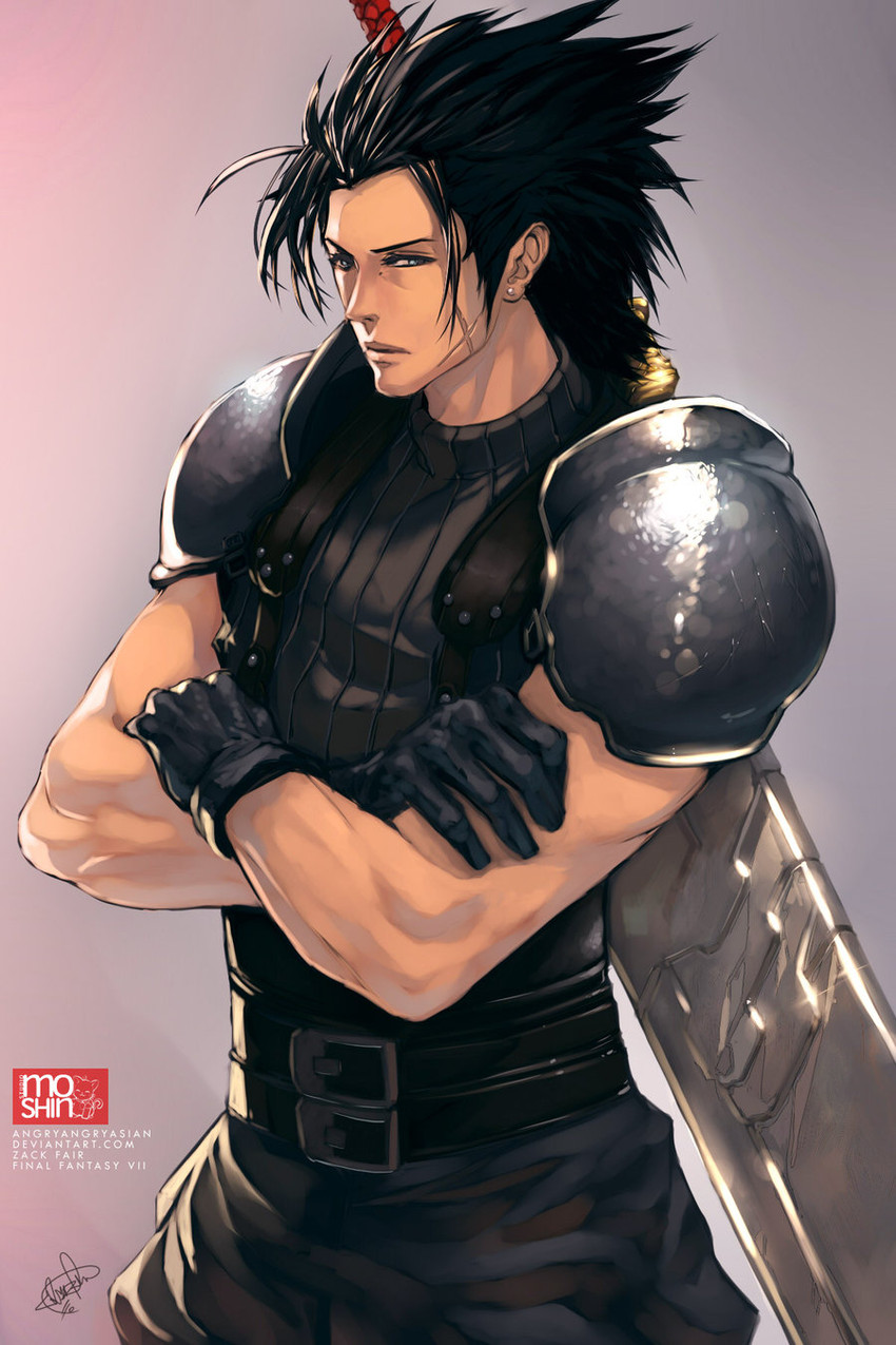 zack fair (final fantasy and 1 more) drawn by david_liu