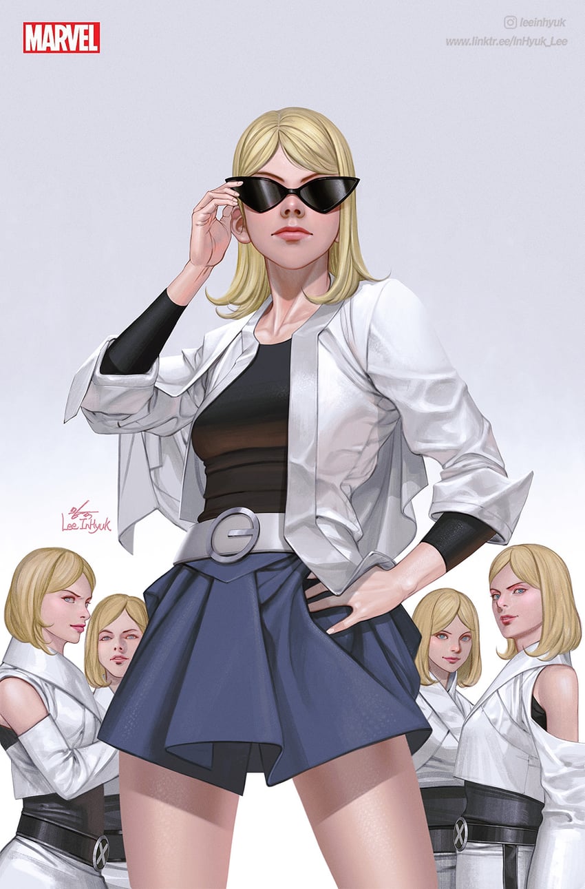 stepford cuckoos, phoebe cuckoo, sophie cuckoo, celeste cuckoo, irma cuckoo, and 1 more (marvel and 1 more) drawn by in-hyuk_lee