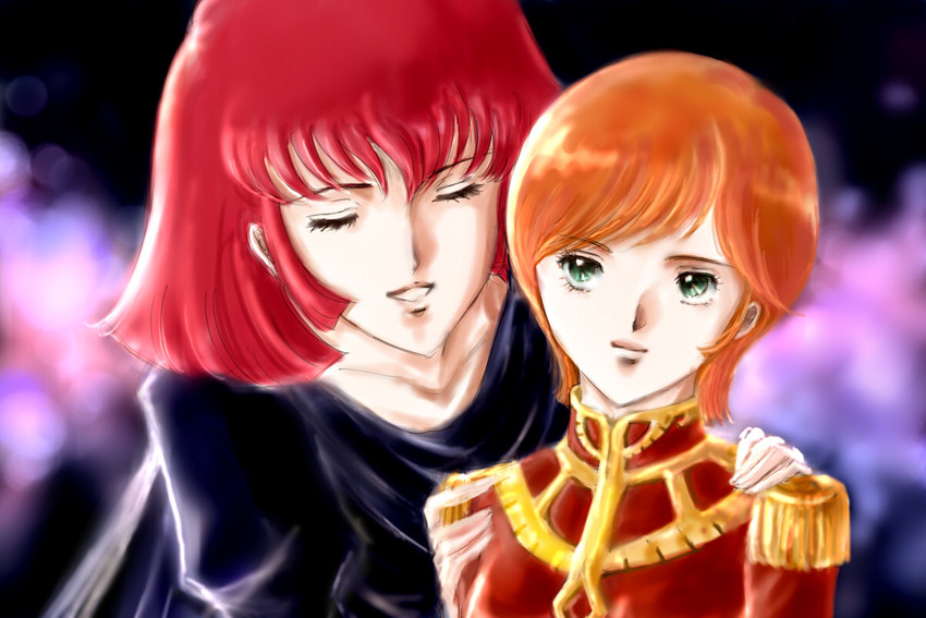 haman karn and mineva lao zabi (gundam and 1 more) drawn by yukki_(rffcq251)