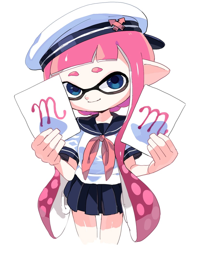 inkling player character and inkling girl (splatoon) drawn by shiohi