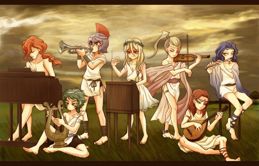 afuro terumi, demete yutaka, hera tadashi, atena tomo, apollo hikaru, and 1 more (inazuma eleven) drawn by muro_(yamashio_road)