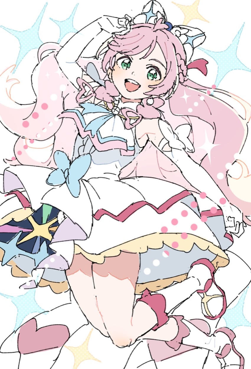 nijigaoka mashiro and cure prism (precure and 1 more) drawn by ginjiro_(ginjiroxx)