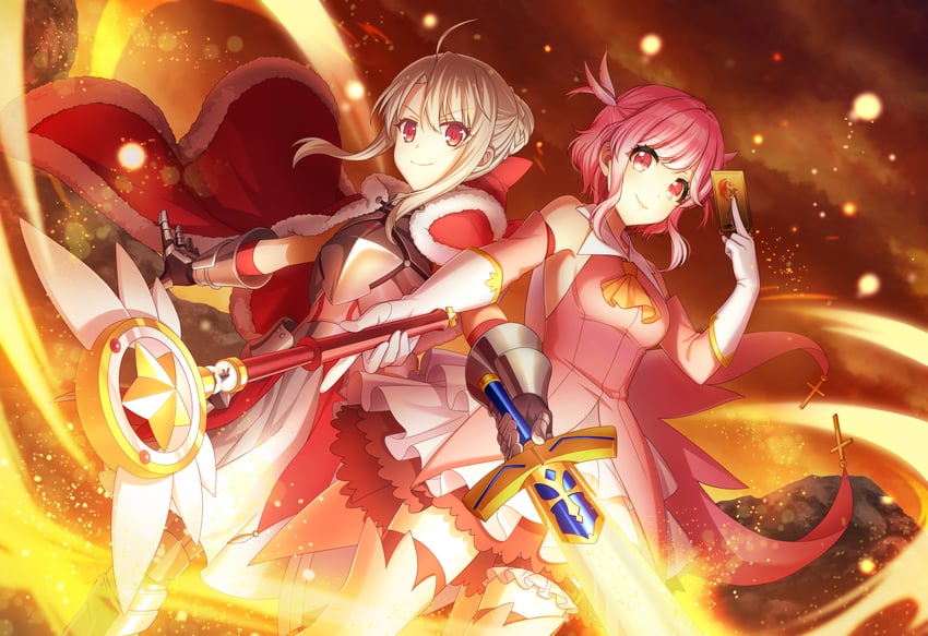 artoria pendragon, illyasviel von einzbern, prisma illya, saber lily, magical ruby, and 1 more (fate and 2 more)