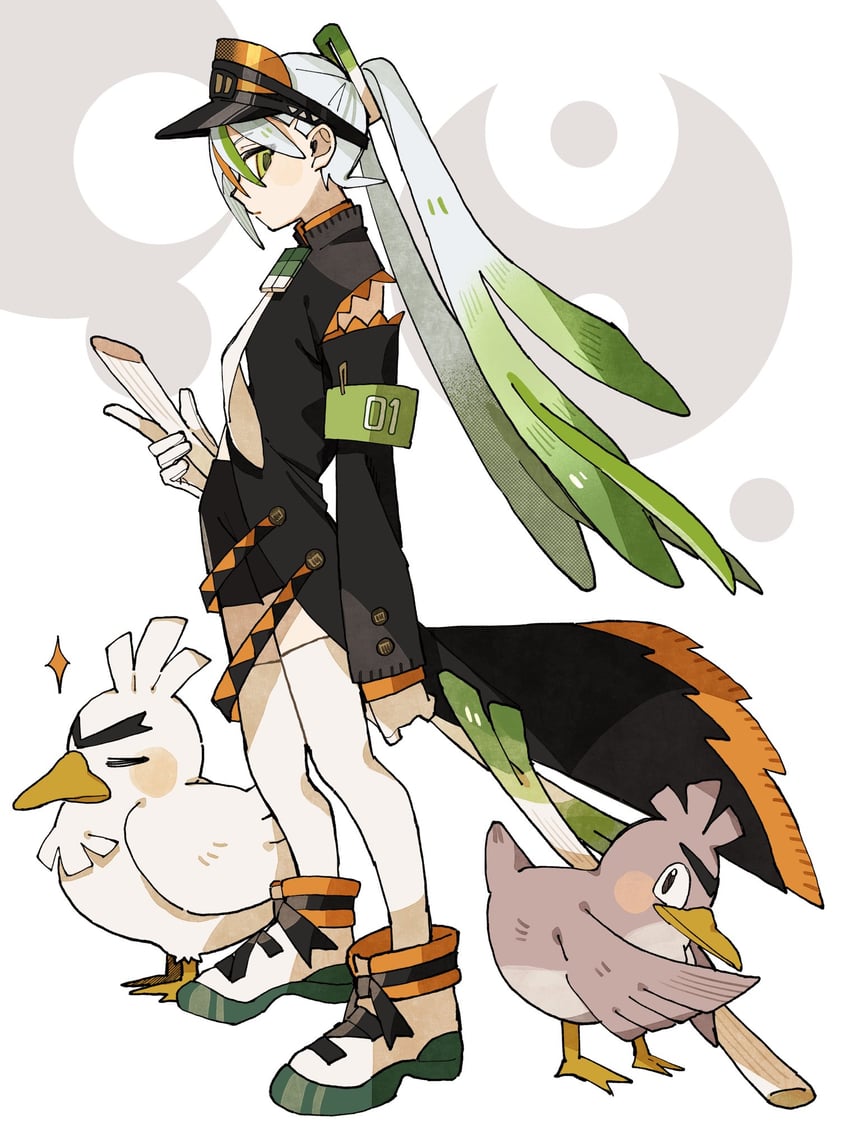 hatsune miku, sirfetch'd, farfetch'd, and fighting miku (pokemon and 2 more) drawn by nanase_(nanataroo_7)