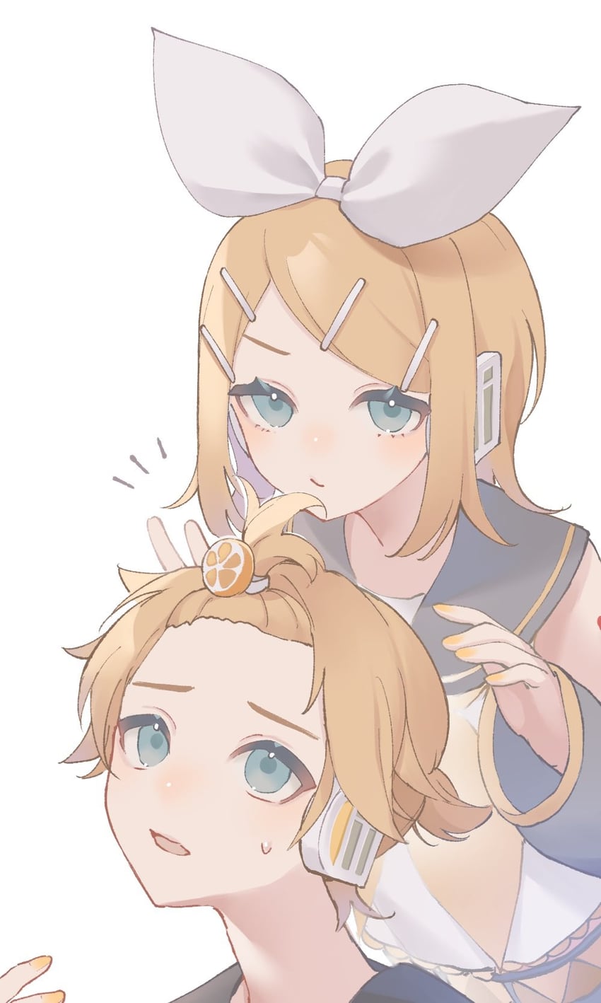 kagamine rin and kagamine len (vocaloid) drawn by suiri_(suiri_02)