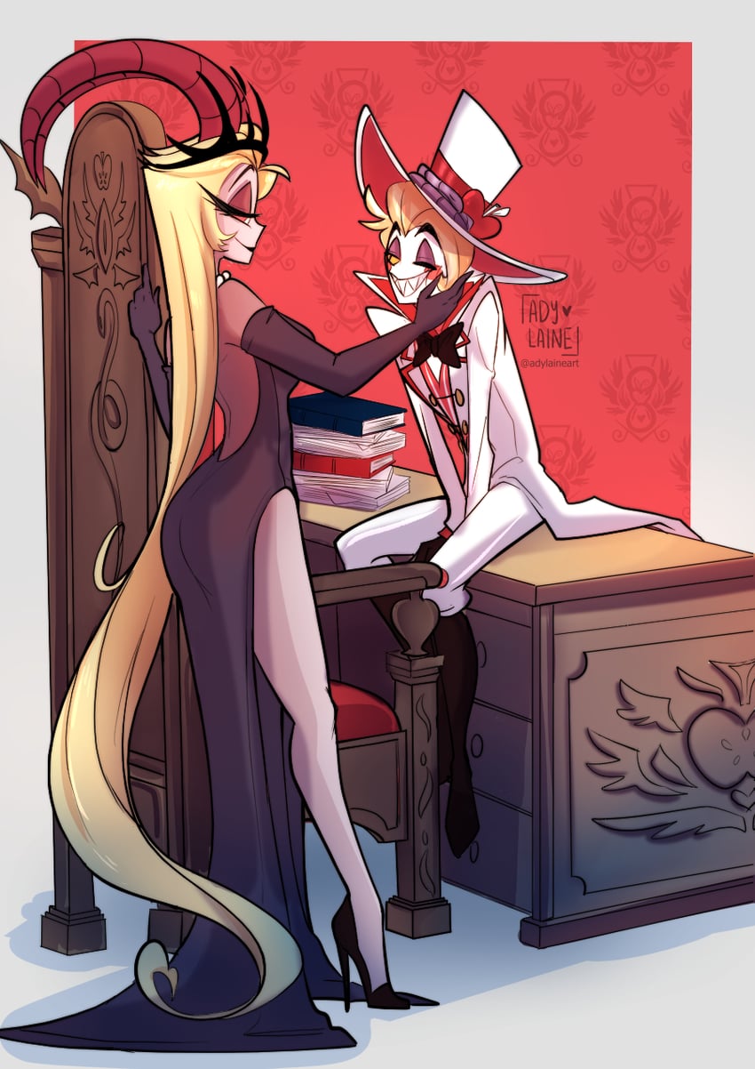 lucifer morningstar and lilith (hazbin hotel) drawn by adylaineart