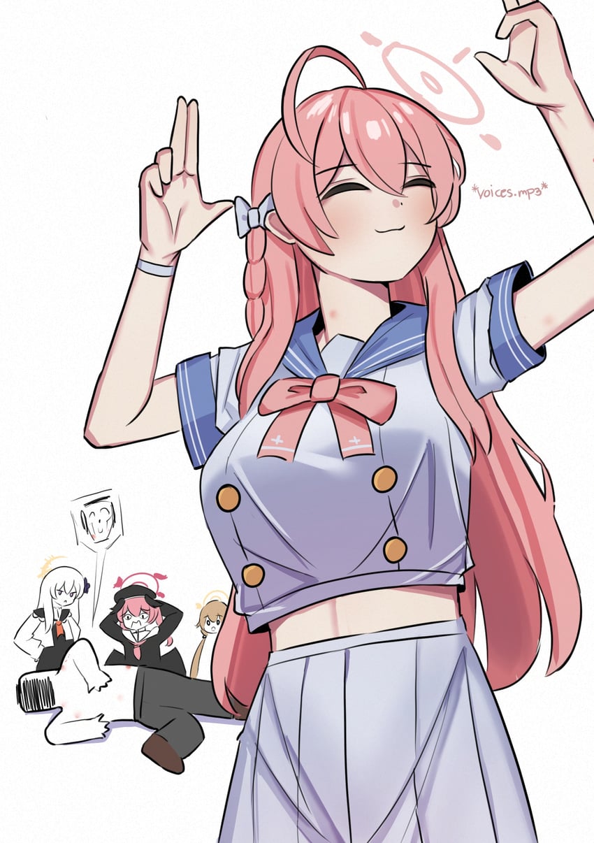 sensei, doodle sensei, koharu, hanako, hifumi, and 2 more (blue archive and 1 more) drawn by iog626