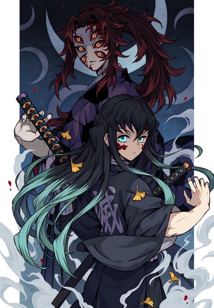 tokitou muichirou and kokushibou (kimetsu no yaiba) drawn by o_nigi_ri