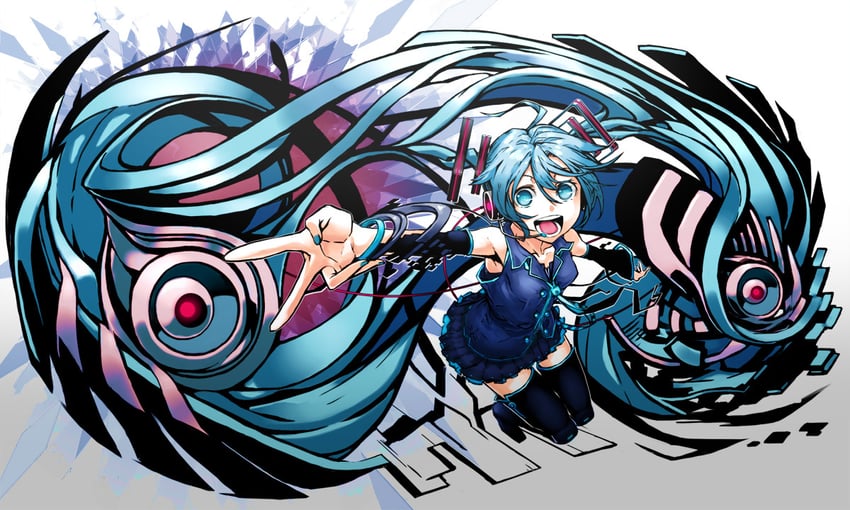 hatsune miku (vocaloid) drawn by kahadu_(kawazu)