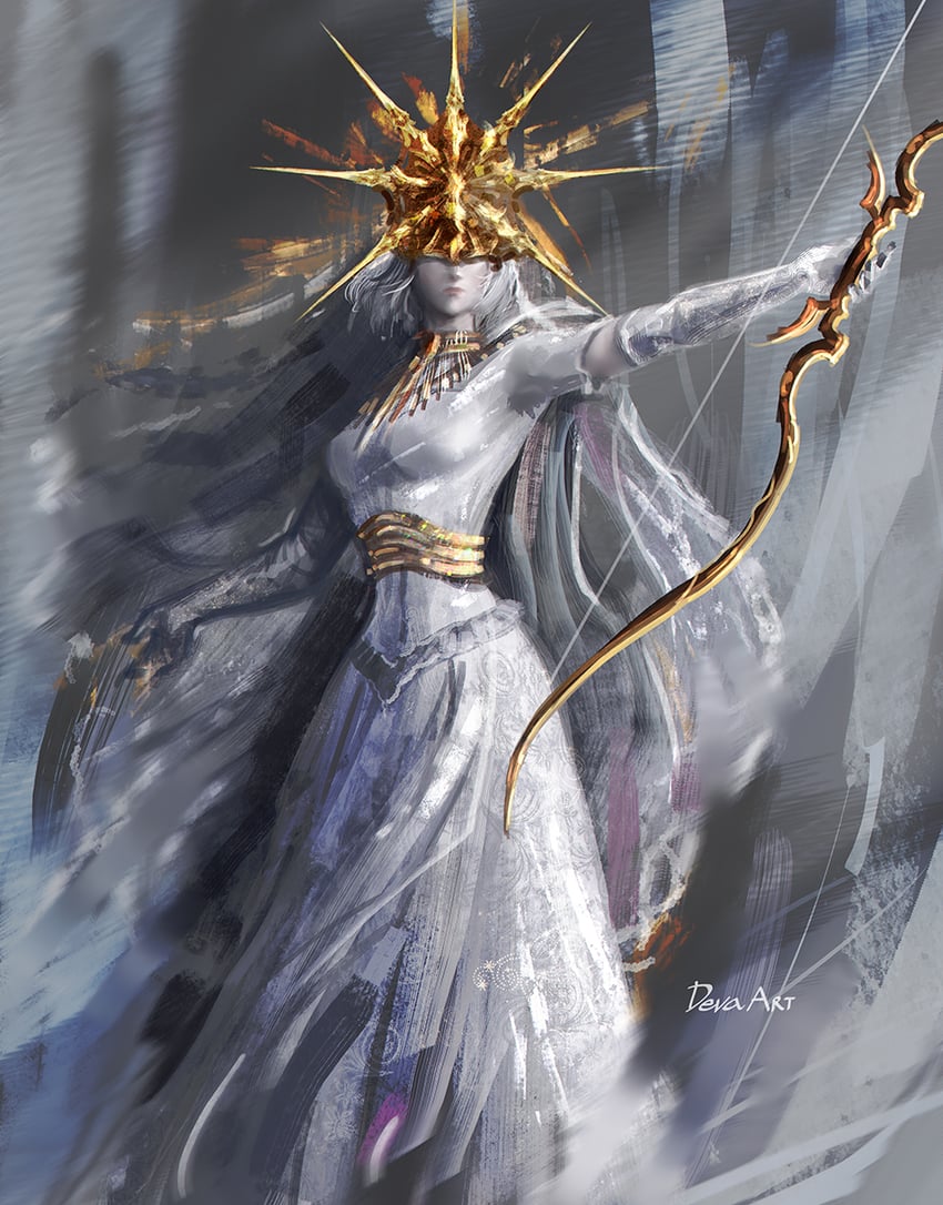 dark sun gwyndolin (dark souls and 1 more) drawn by develvdeva