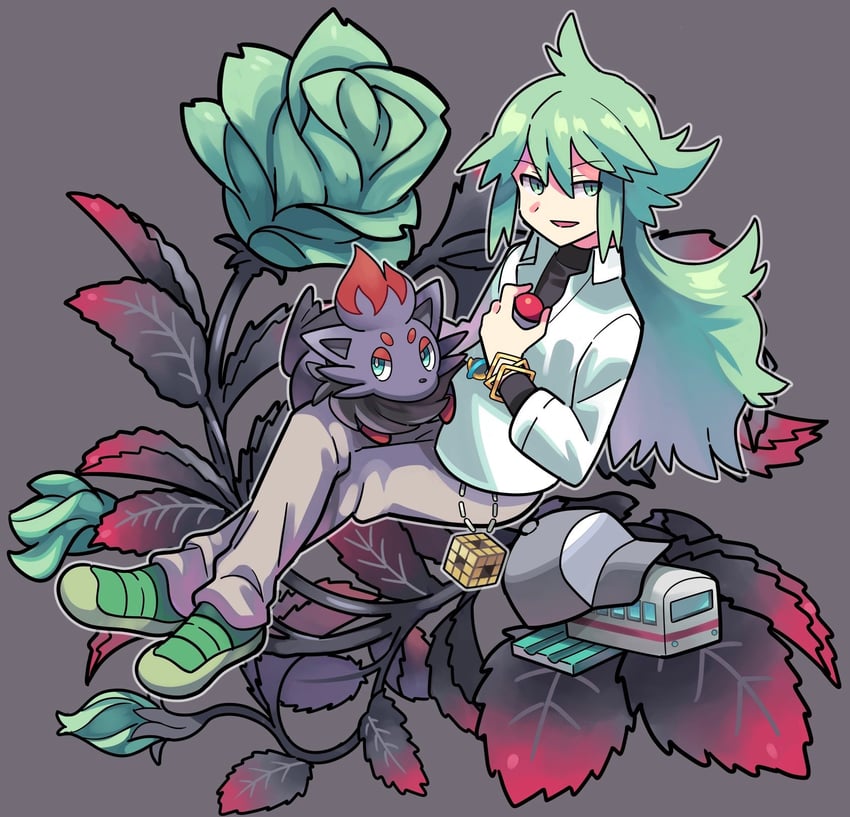 n and zorua (pokemon and 1 more) drawn by stchame