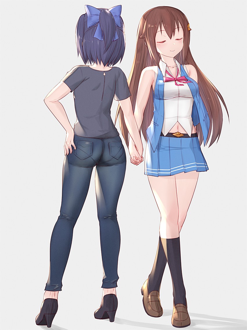 tokino sora and a-chan (hololive) drawn by iwahana