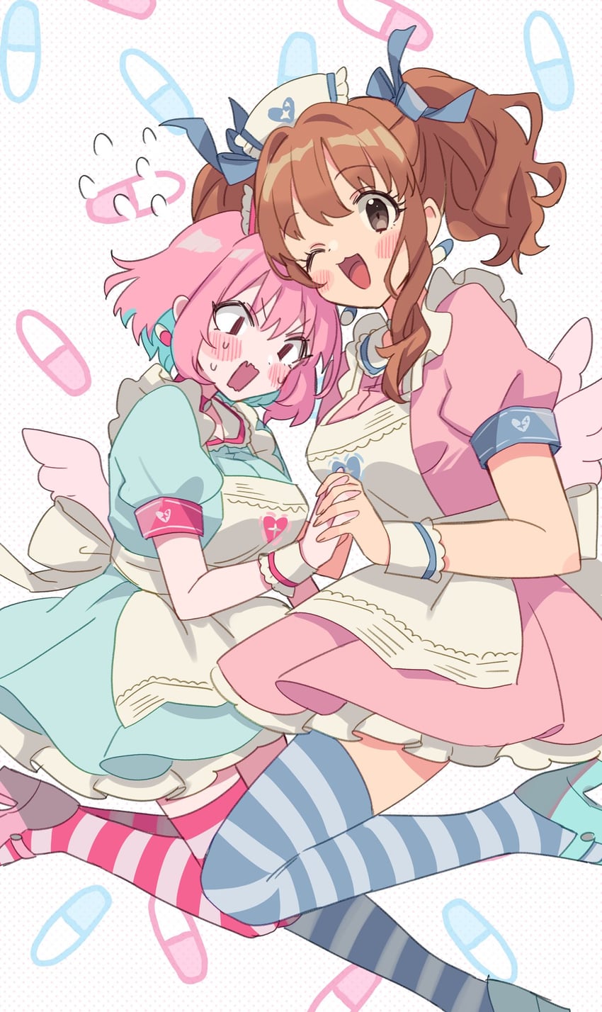 yumemi riamu and moroboshi kirari (idolmaster and 2 more) drawn by sukoyaka_(100hituzi)