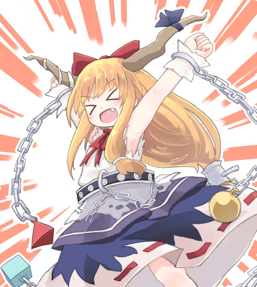 ibuki suika (touhou) drawn by kibisake