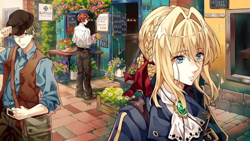 violet evergarden, gilbert bougainvillea, and benedict blue (violet evergarden) drawn by cheese_kang