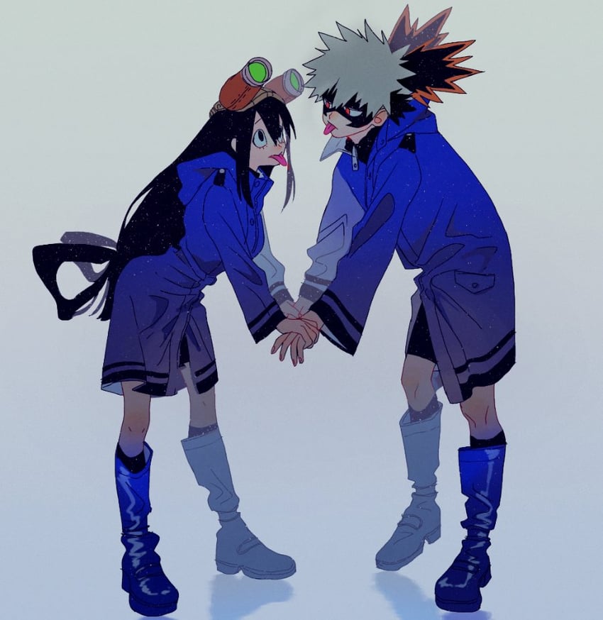 bakugou katsuki and asui tsuyu (boku no hero academia) drawn by eigoni