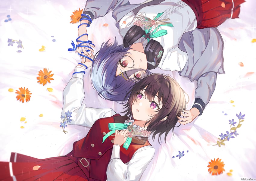 protagonist and natsufuji nayu (sukerasono and 1 more) drawn by ichikawa_haru