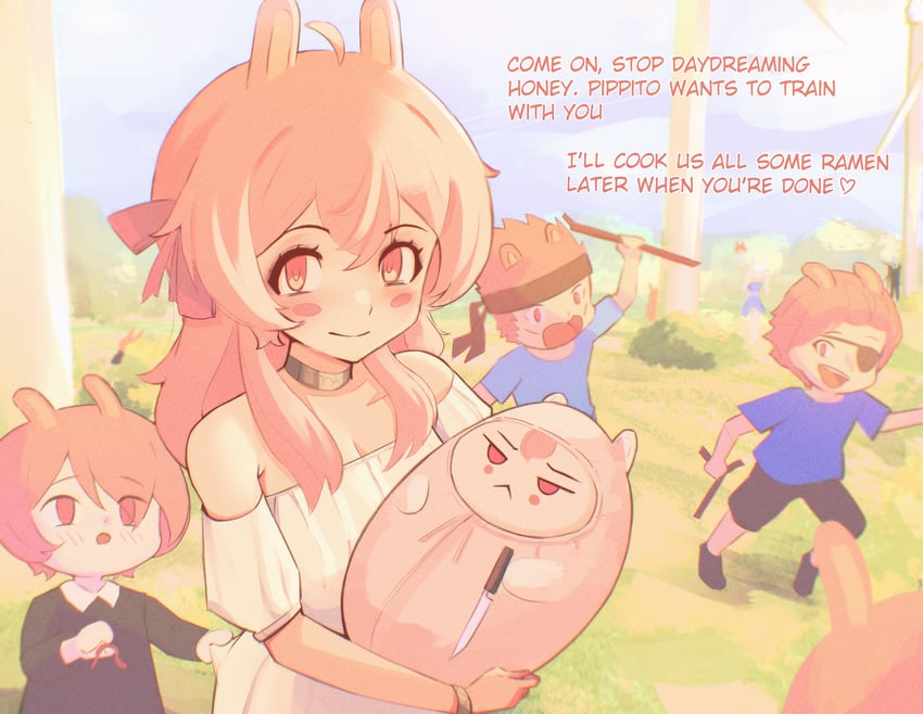 pipkin pippa, tenma maemi, slender man, and kirsche verstahl (indie virtual youtuber and 2 more) drawn by miltaire94