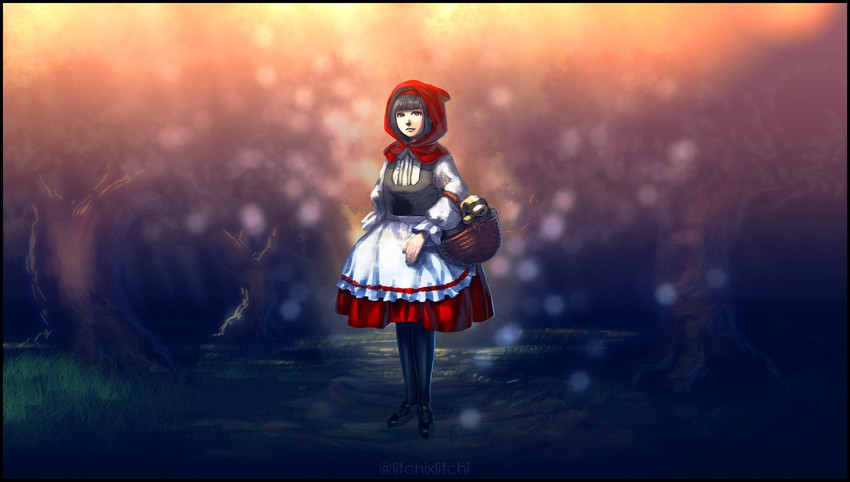 sayo-chan (little red riding hood and 1 more) drawn by raichi_(litchixlitchi)