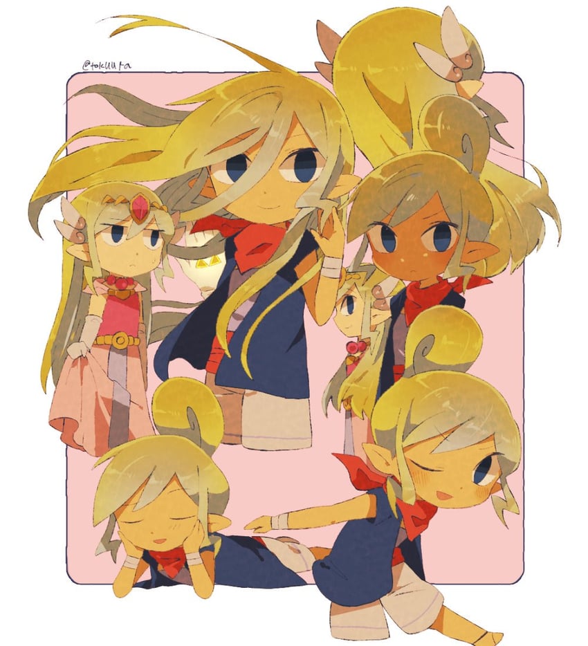princess zelda, toon zelda, and tetra (the legend of zelda and 1 more) drawn by tokuura