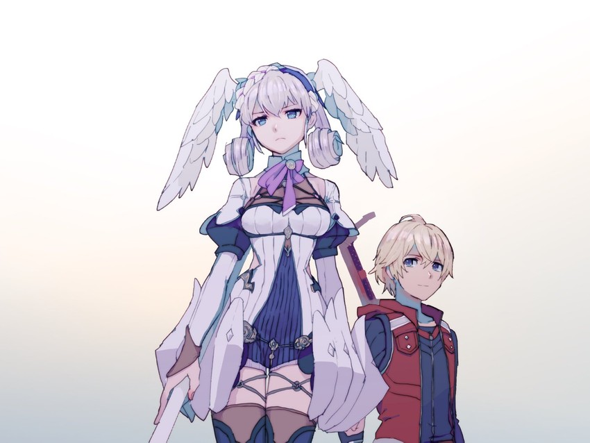 melia antiqua and shulk (xenoblade chronicles and 2 more) drawn by lobsterbaby99