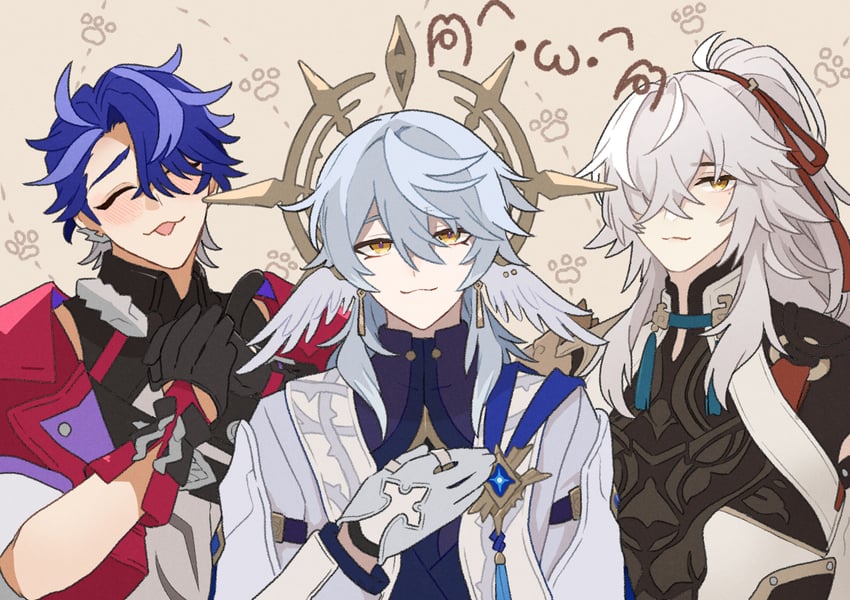sunday, jing yuan, and sampo koski (honkai and 1 more) drawn by susukinohara320