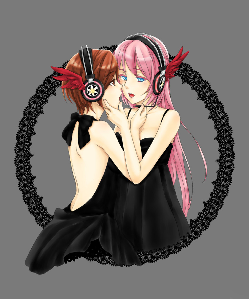 megurine luka and meiko (vocaloid and 1 more) drawn by sasanoneko