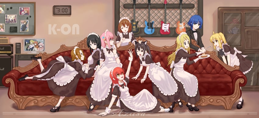 gotoh hitori, akiyama mio, nakano azusa, hirasawa yui, tainaka ritsu, and 4 more (k-on! and 1 more) drawn by azusa_(archers77260)
