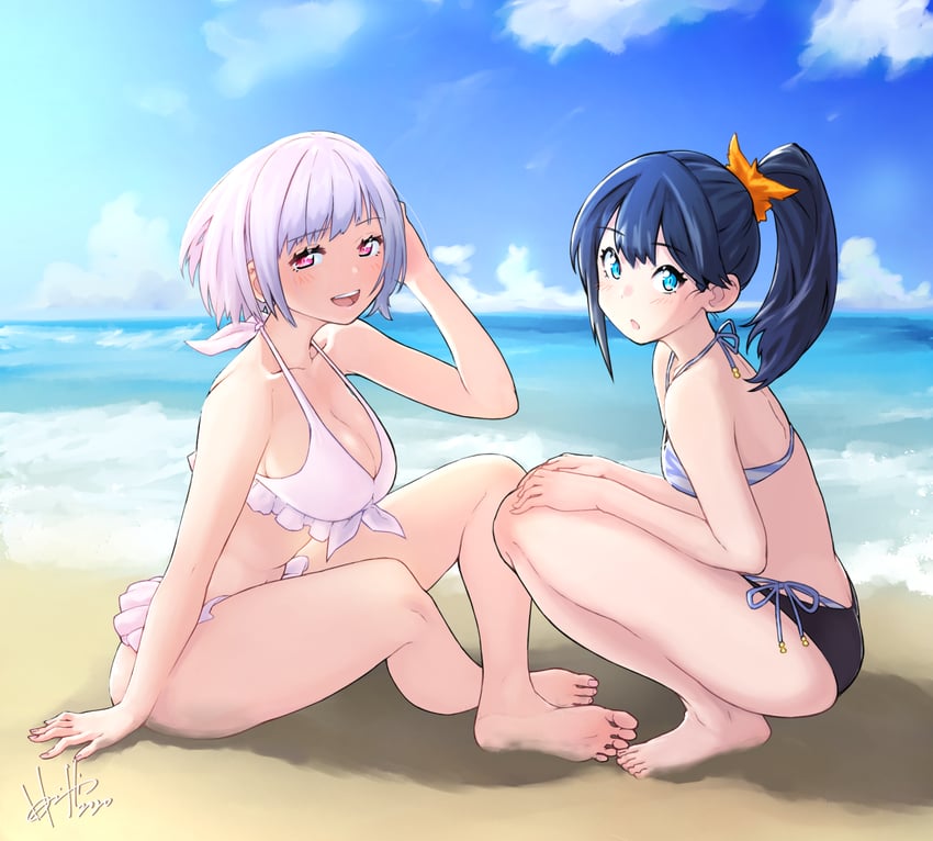 takarada rikka and shinjou akane (gridman universe and 1 more) drawn by hori_shin