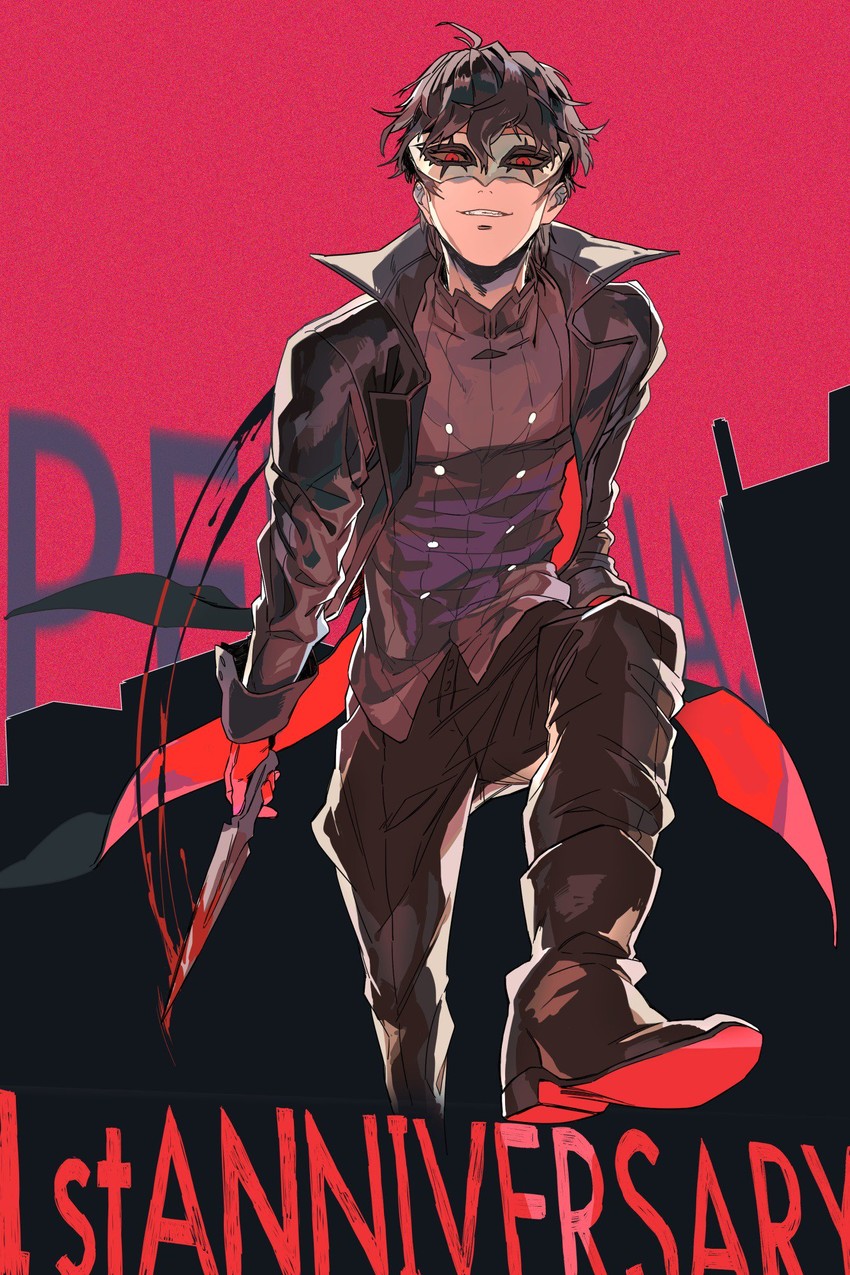 amamiya ren and joker (persona and 1 more) drawn by plm233