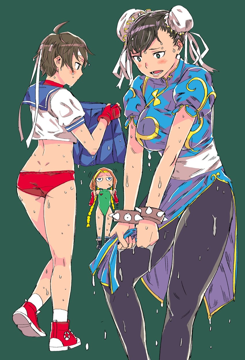chun-li, cammy white, and kasugano sakura (street fighter and 1 more) drawn by sexybeam