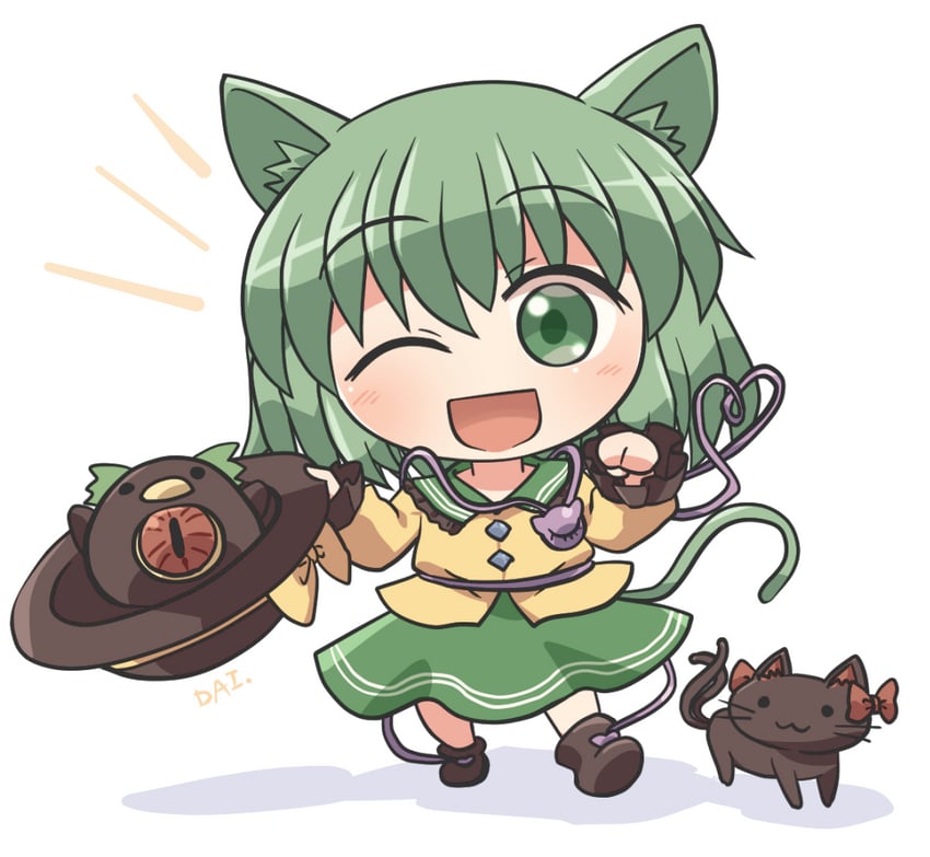 komeiji koishi, kaenbyou rin, and reiuji utsuho (touhou) drawn by rokugou_daisuke