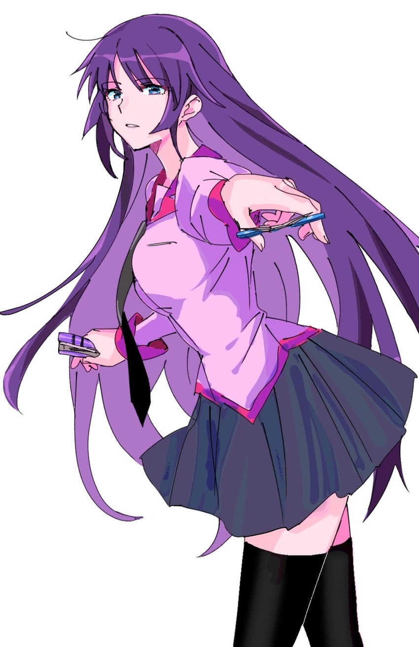 senjougahara hitagi (monogatari and 1 more) drawn by sierit
