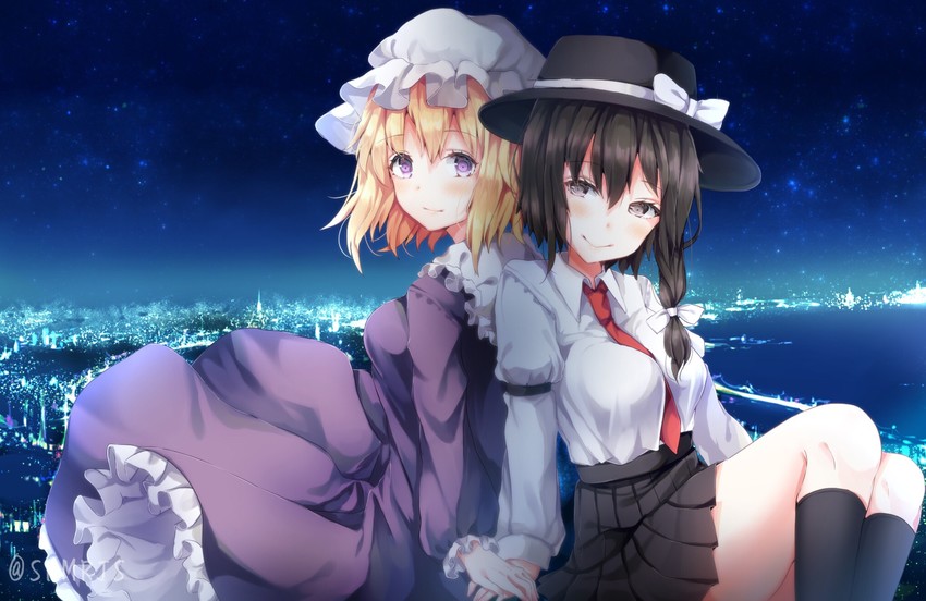 usami renko and maribel hearn (touhou) drawn by shiromoru_(yozakura_rety)