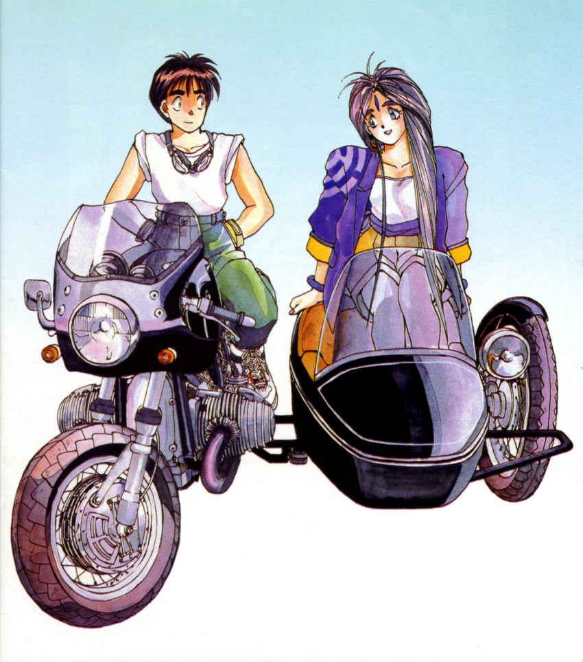 belldandy and morisato keiichi (aa megami-sama) drawn by fujishima_kousuke