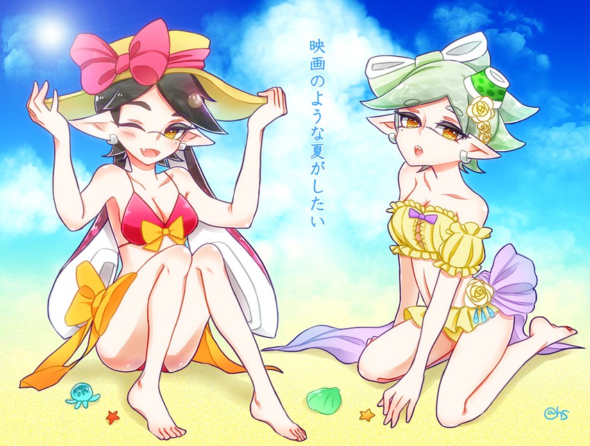 callie and marie (splatoon and 1 more) drawn by hanano_sumire_(artist)