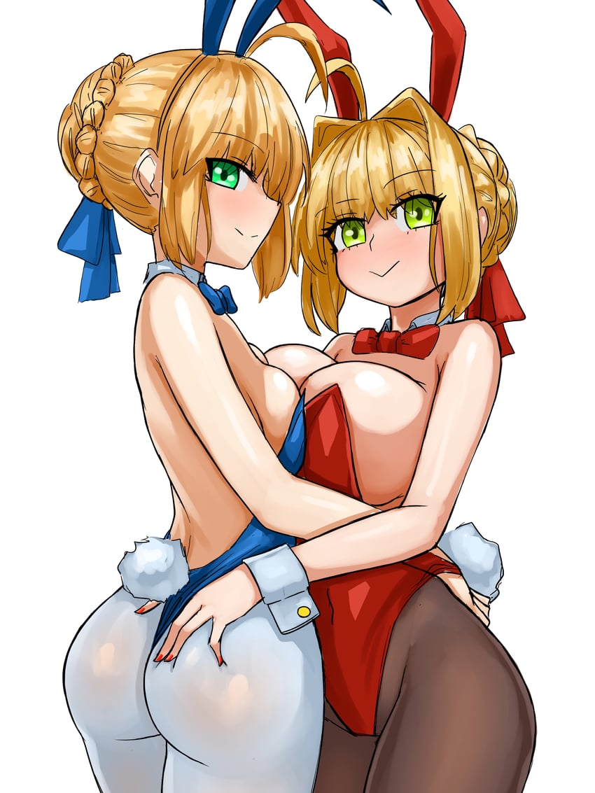 artoria pendragon, saber, and nero claudius (fate and 2 more) drawn by steamingtofu