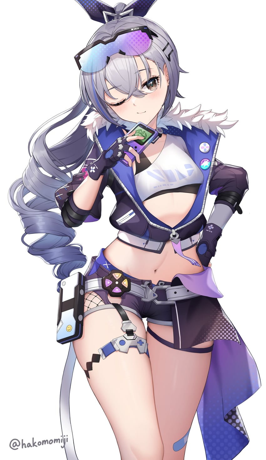 silver wolf (honkai and 1 more) drawn by hako_momiji