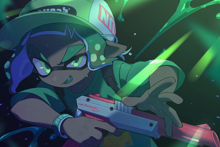 inkling player character and inkling boy (splatoon) drawn by surume01417