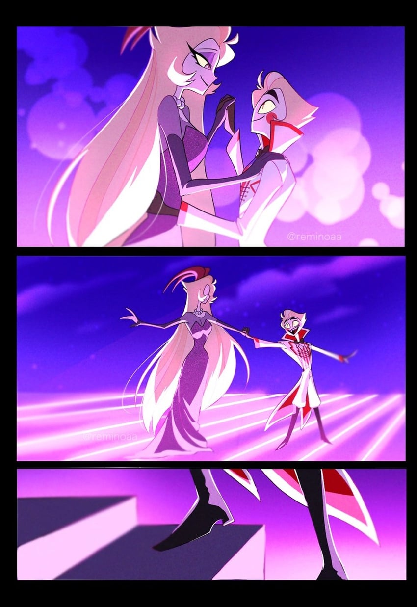 lucifer morningstar and lilith (hazbin hotel) drawn by reminoaa