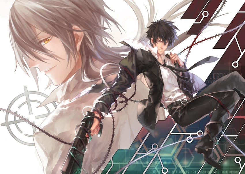kougami shin'ya and makishima shougo (psycho-pass) drawn by w_w_w_wloveless