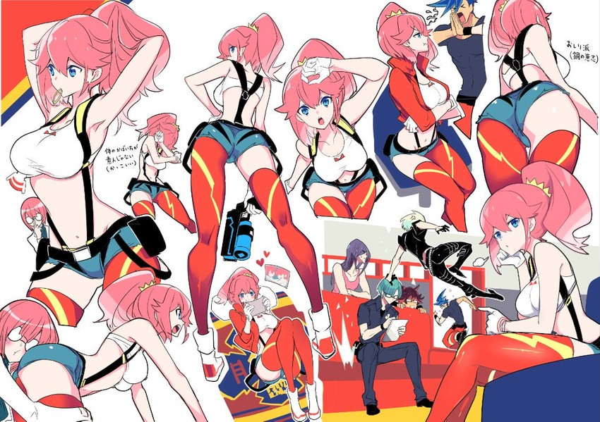 lio fotia, galo thymos, aina ardebit, gueira, meis, and 2 more (promare) drawn by manbou_no_ane