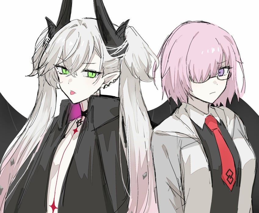 mash kyrielight and lilith (fate and 1 more) drawn by nekwnek