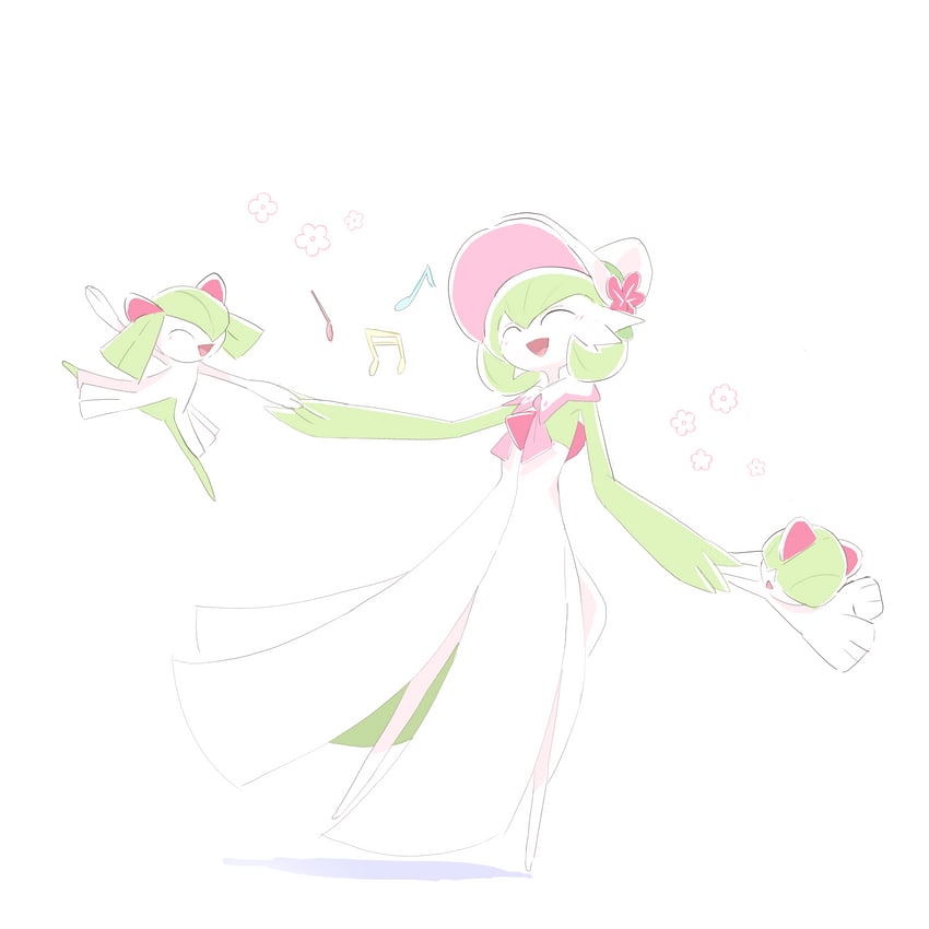 gardevoir, kirlia, and ralts (pokemon and 1 more) drawn by ddingyong