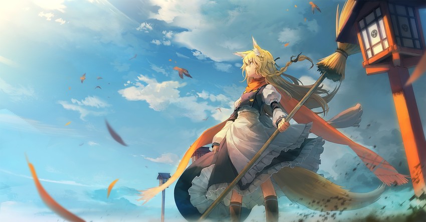 kirisame marisa and youkai fox (touhou) drawn by eho_(icbm)