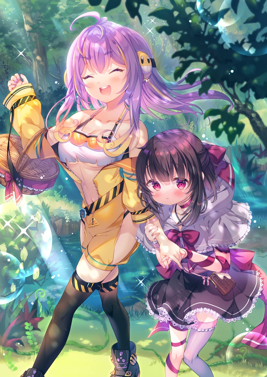 fallenshadow and vividly vivi (indie virtual youtuber) drawn by amo_(shibu3)