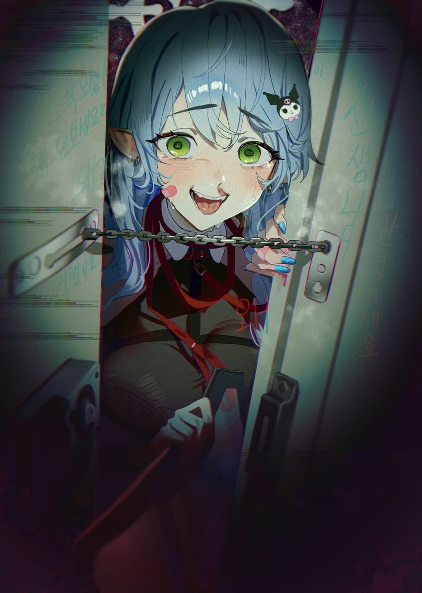 kuromi and mine (blue archive and 2 more) drawn by ziki_(gkdlfnzo1245)